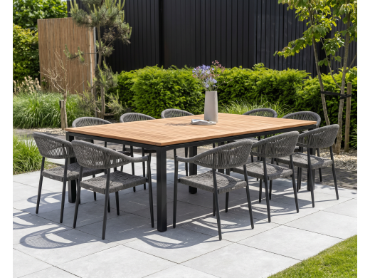 Manifesto Belpasso/Linosa 240x160 cm Gartenmöbel-Set 11-teilig stapelbar