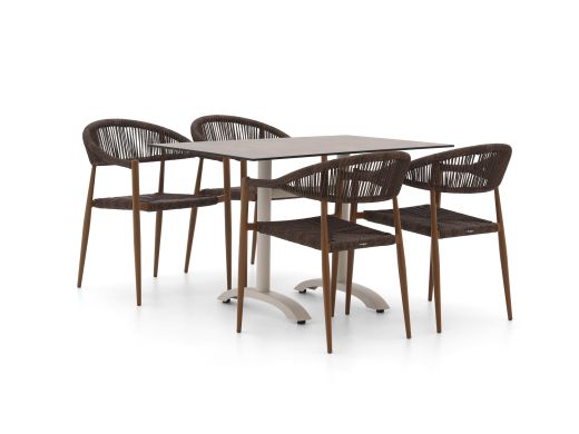 Manifesto Belpasso/Lisio 120 cm Gartenmöbel-Set 5-teilig stapelbar