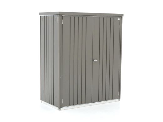 Biohort Gartenschrank 155x83x182,5 cm (inkl. Bodenplatte und gestell) - Kwartgrijs Metallic (2100 liter)