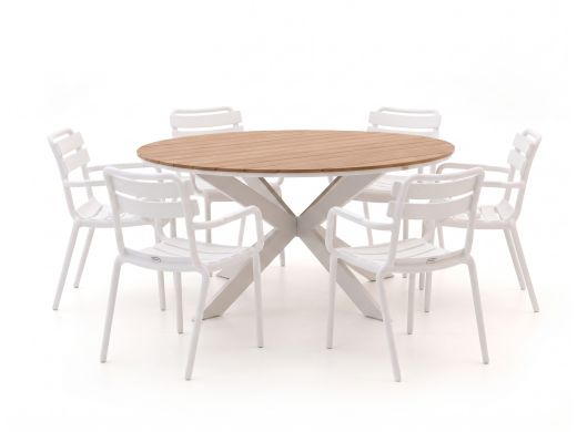 Forza Vico/Fidenza ø149cm dining tuinset 7-delig stapelbaar