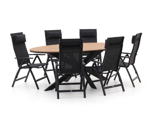 Bellagio Avio/Fidenza 220 cm ovales Gartenmöbel-Set 7-teilig verstellbar