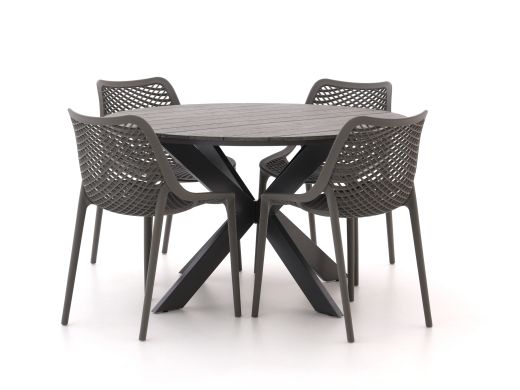 Forza Ripi/Fidenza ø 126 cm Gartenmöbel-Set 5-teilig stapelbar