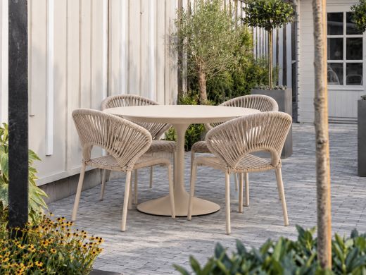 SUNS Vado/Nova ø 120 cm Gartenmöbel-Set 5-teilig stapelbar