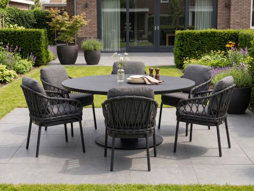 Tierra Outdoor Natal/La Fonte ø 150 cm Gartenmöbel-Set 7-teilig