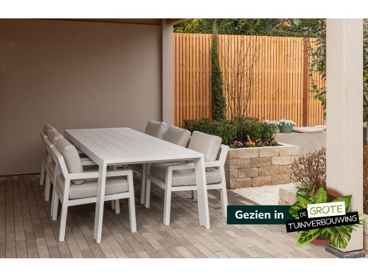 Bellagio Vinadio 255 cm Low Dining Gartenmöbel-Set 7-teilig