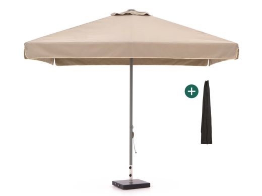 Shadowline Bonaire Sonnenschirm 300x300 cm - Light Taupe (inkl. 60 kg Sonnenschirmständer) (inkl. Schutzhülle)