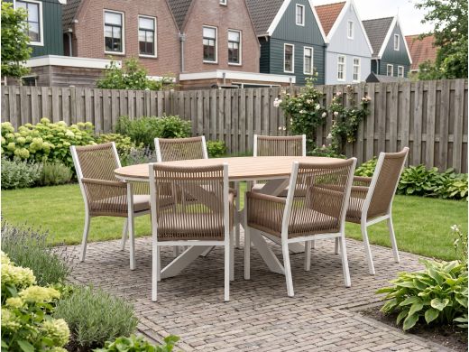 Manifesto Rivola/Fidenza 180 cm oval Gartenmöbel-Set 7-teilig