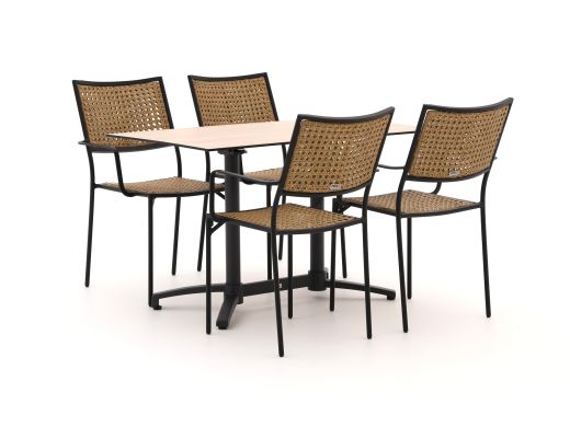 Forza Artone/Canzo 120 cm Gartenmöbel- Set 5-teilig stapelbar