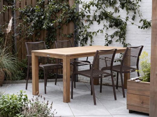 Apple Bee Hawaii/ROUGH-S 160 cm Gartenmöbel-Set 5-teilig stapelbar