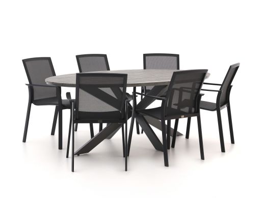 Bellagio Dranera/Fidenza oval 220 cm Gartenmöbel-Set 7-teilig stapelbar