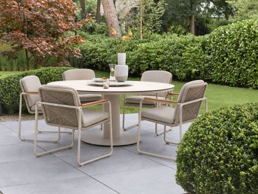 Bellagio Sordio/La Fonte ø 150 cm Gartenmöbel-Set 6-Teilig Stapelbar
