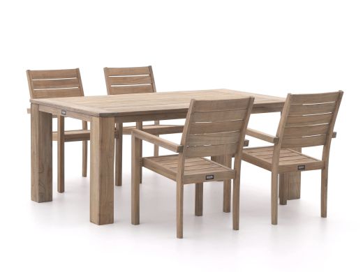 ROUGH-S/ROUGH-X 180 cm Gartenmöbel-Set 5-teilig stapelbar