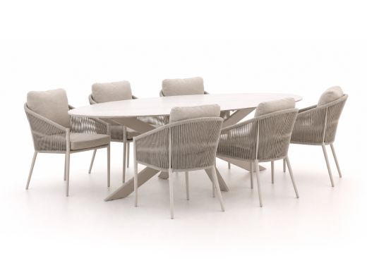 Bellagio Mineo/Furato Ellips 240 cm Gartenmöbel-Set 7-teilig