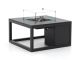 Cosiraw Lounge Feuertisch 100x100x55 cm - Charcoal (Tischplatte = Aluminium Charcoal) (inkl. Glas)