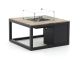 Cosiraw Lounge Feuertisch 100x100x55 cm - Charcoal (Tischplatte = Old Teak Greywash) (inkl. Glas)