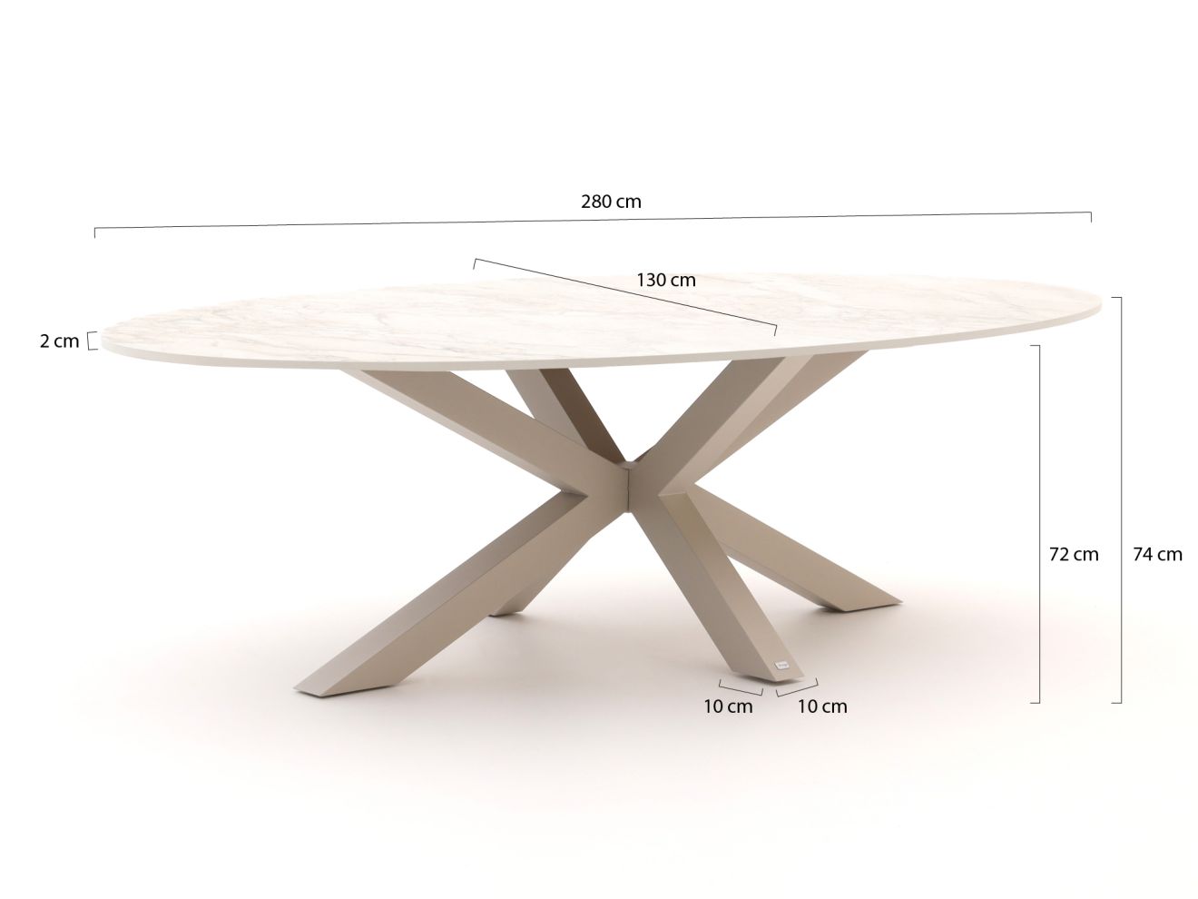 Bellagio Induno Ellips Gartentisch 280x1...