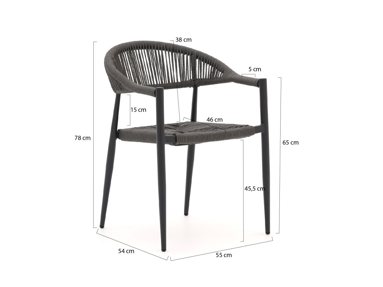 Manifesto Belpasso/ROUGH-K ø 115 cm Gartenmöbel-Set 5-teilig stapelbar günstig online kaufen