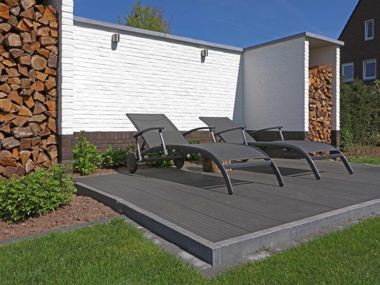 Bellagio Lugo Gartenliege mit Rädern Gr...