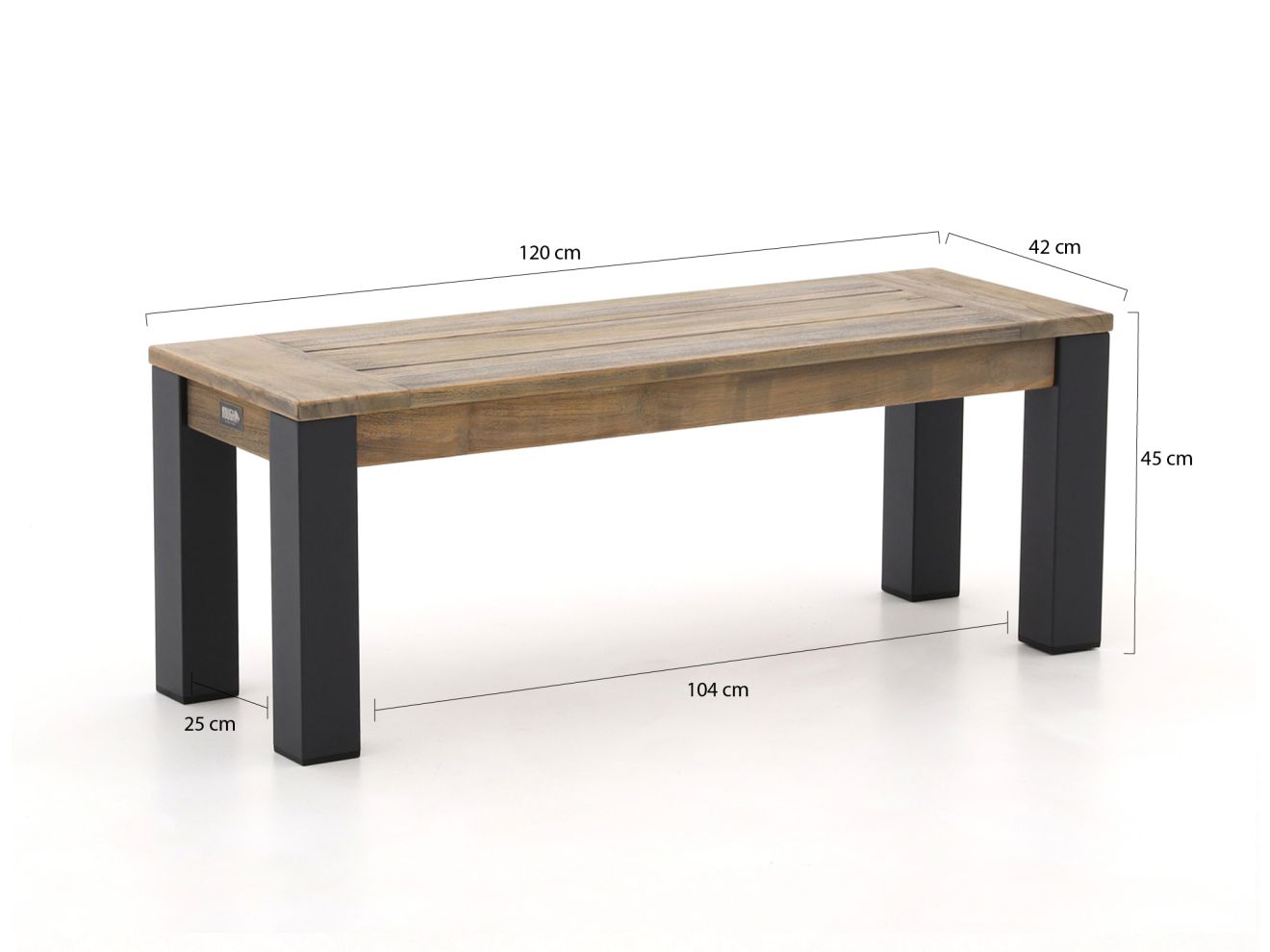 ROUGH-X Picknickbank 120x42x45 cm Grau 120x42cm Rabatt: 19 %