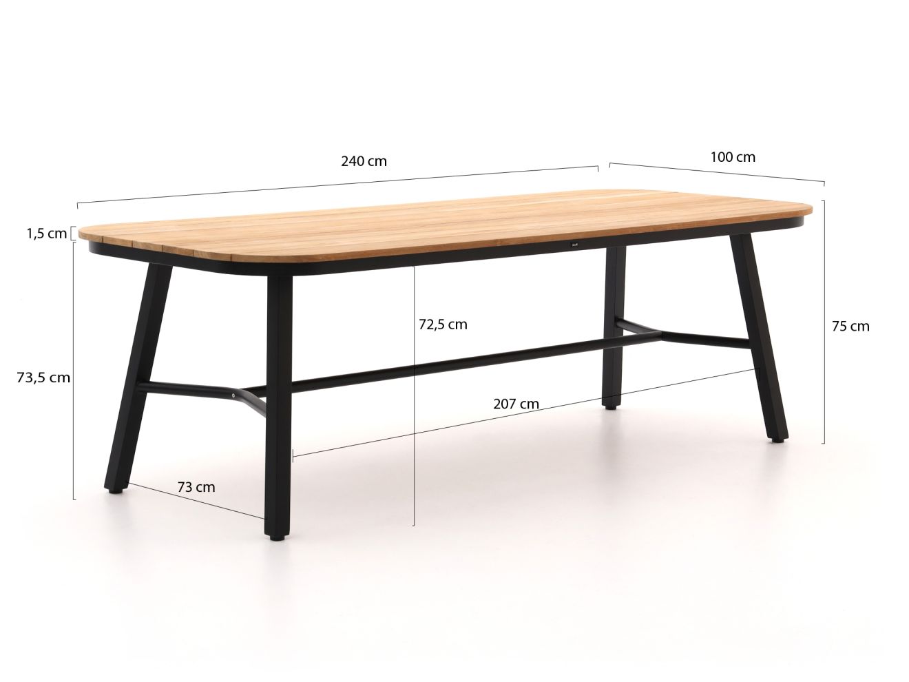 Hartman Tubb 240 cm Esstischgruppe 7-teilig verstellbar Weiß  Rabatt: 10 %