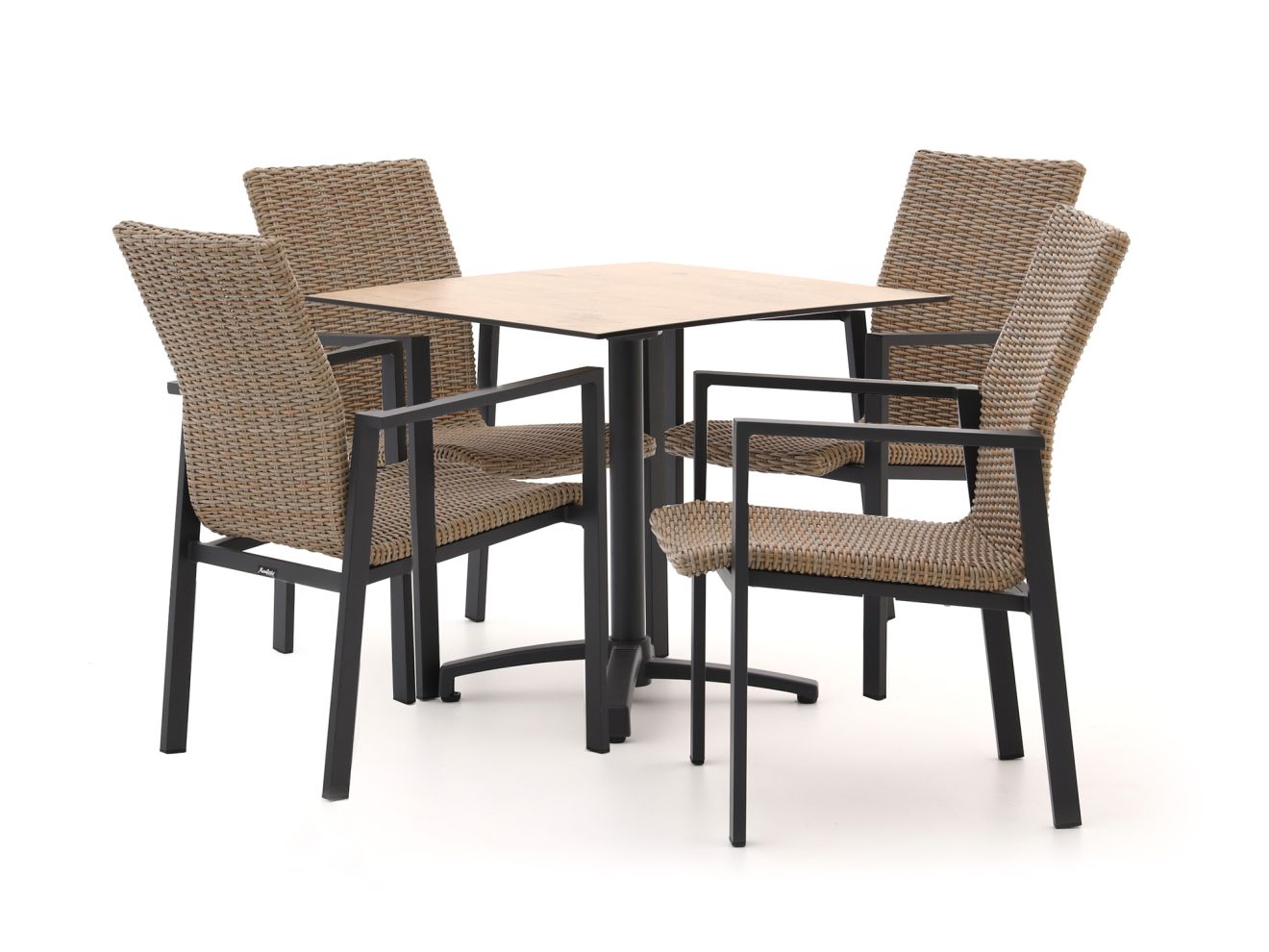 Manifesto Villongo/Canzo 80 cm Gartenmöbel-Set 5-teilig Stapelbar inklapbaar Taupe  Rabatt: 26 %