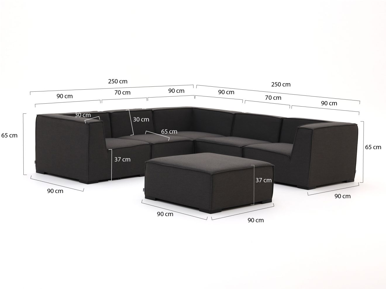 Il Tempo Cira Ecklounge-Set 6-teilig Sch...