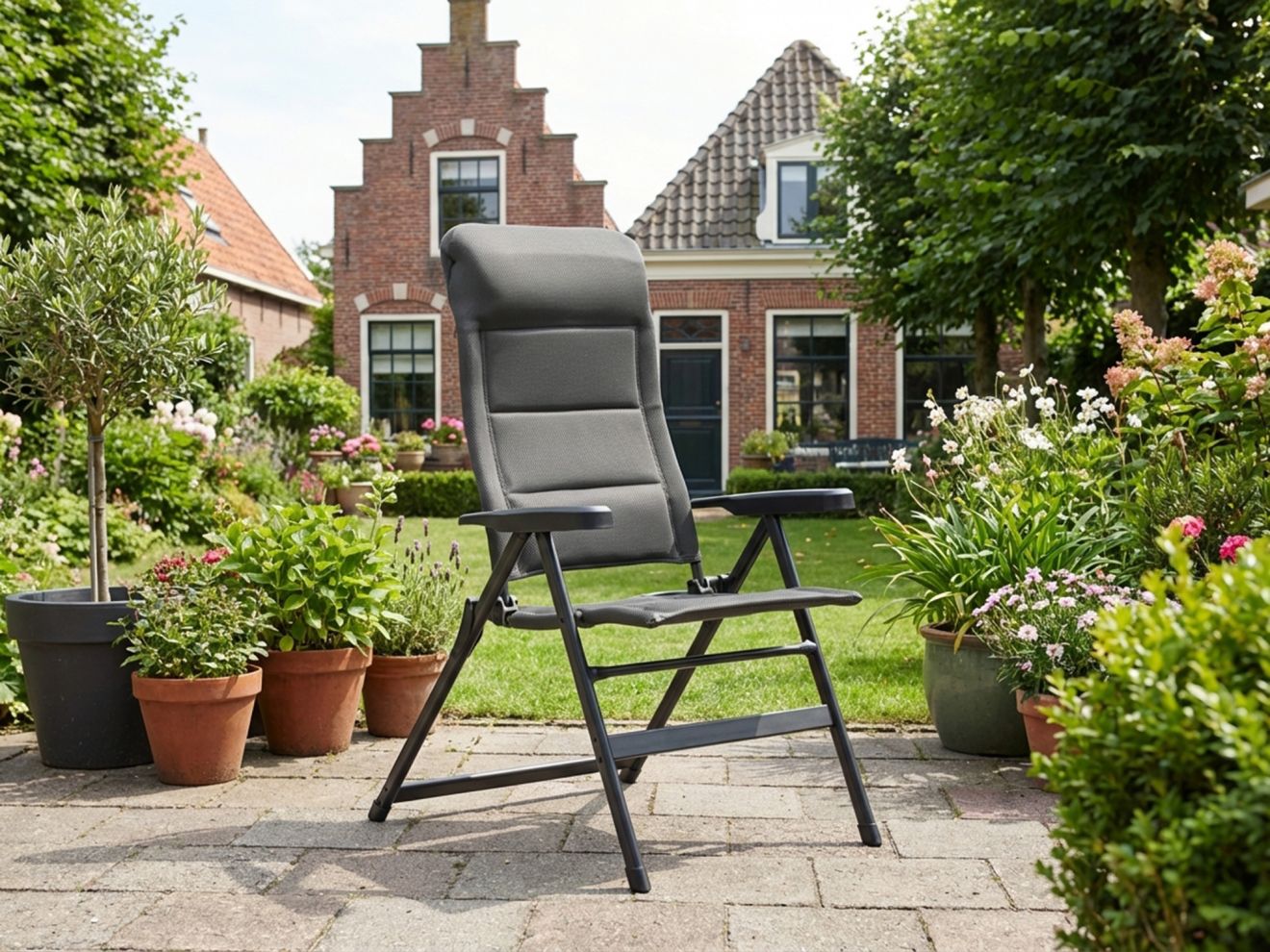 Forza Tione Gartenstuhl Hochlehner Grau
