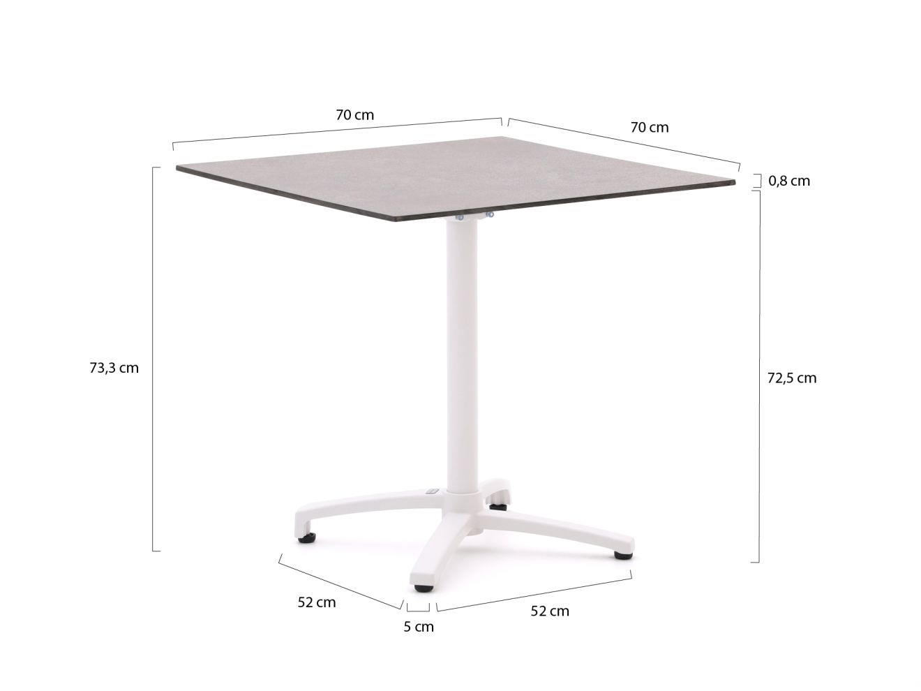 Bellagio Canzo Gartentisch klappbar 70x70x73 cm günstig online kaufen