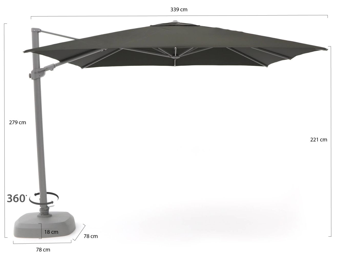 Shadowline Austin Ampelschirm 300x300 cm günstig online kaufen