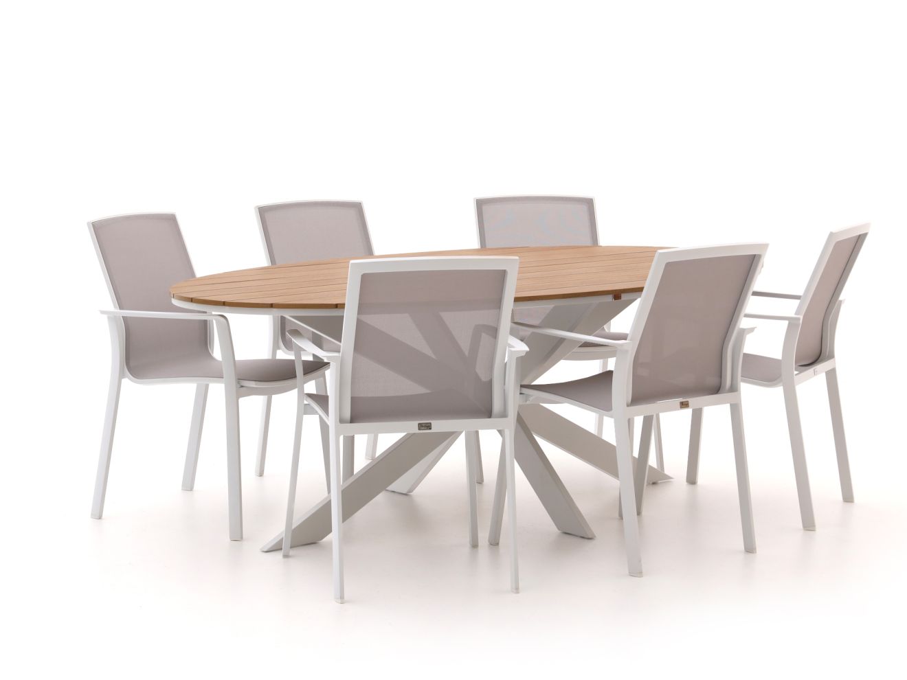 Bellagio Dranera/Fidenza oval 220 cm Gartenmöbel-Set 7-teilig stapelbar Grau  Rabatt: 21 %