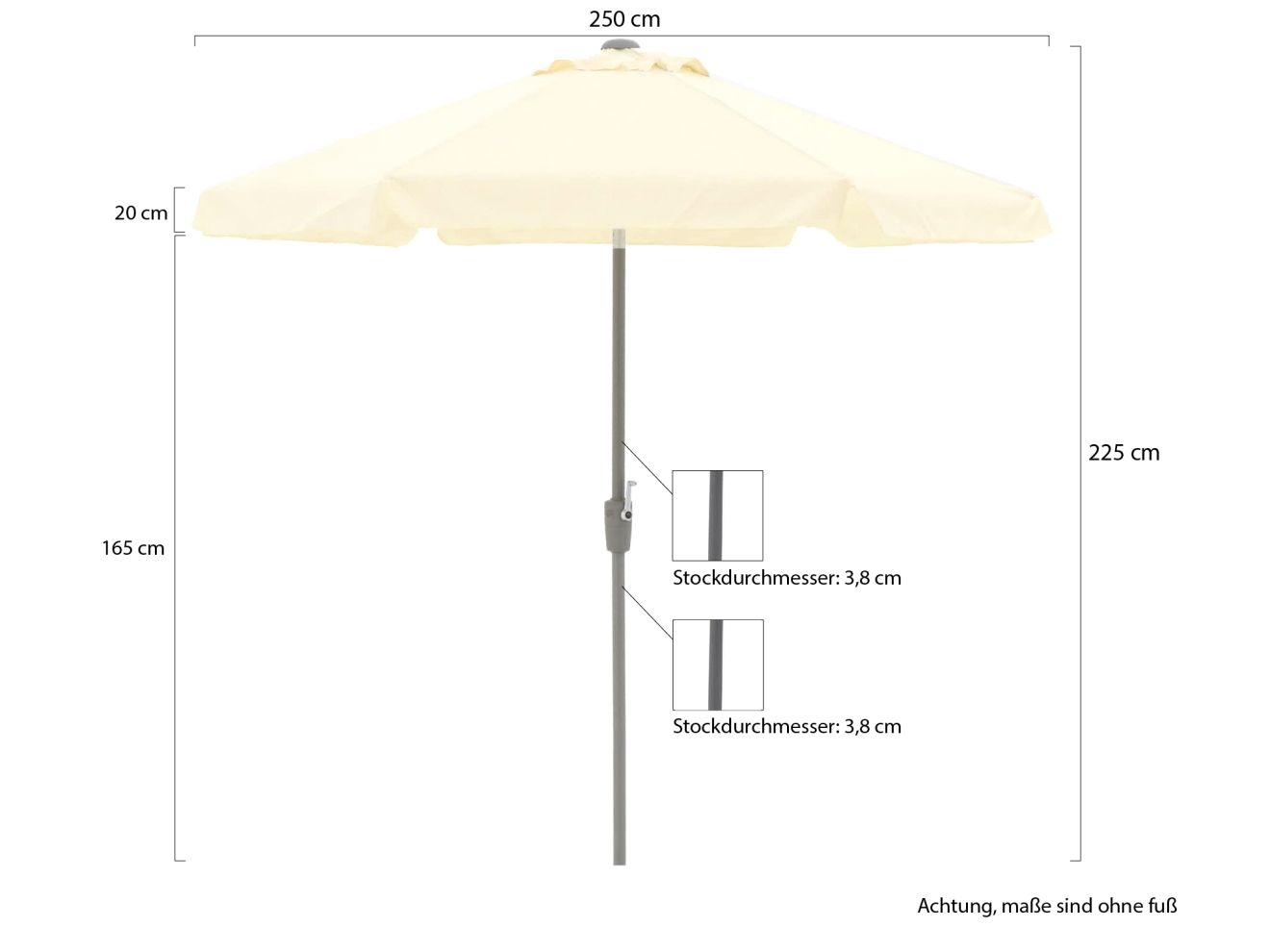 Shadowline Aruba Sonnenschirm ø 250 cm ...