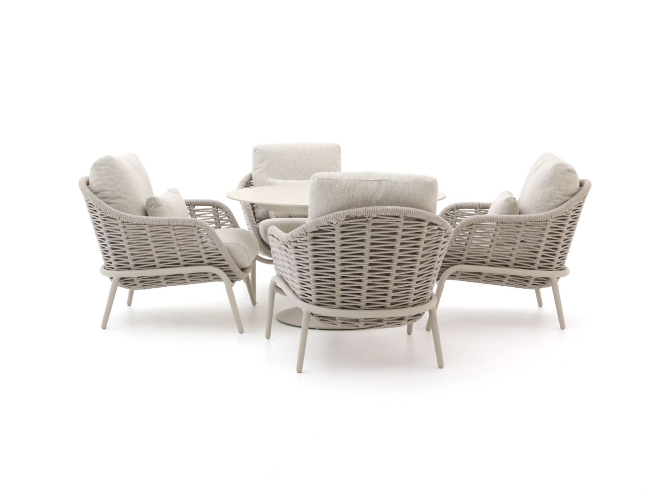 + 15 % Kassenrabatt | SUNS Casto/Nova ø 120 cm Low Gartenmöbel-Set 5-teilig
