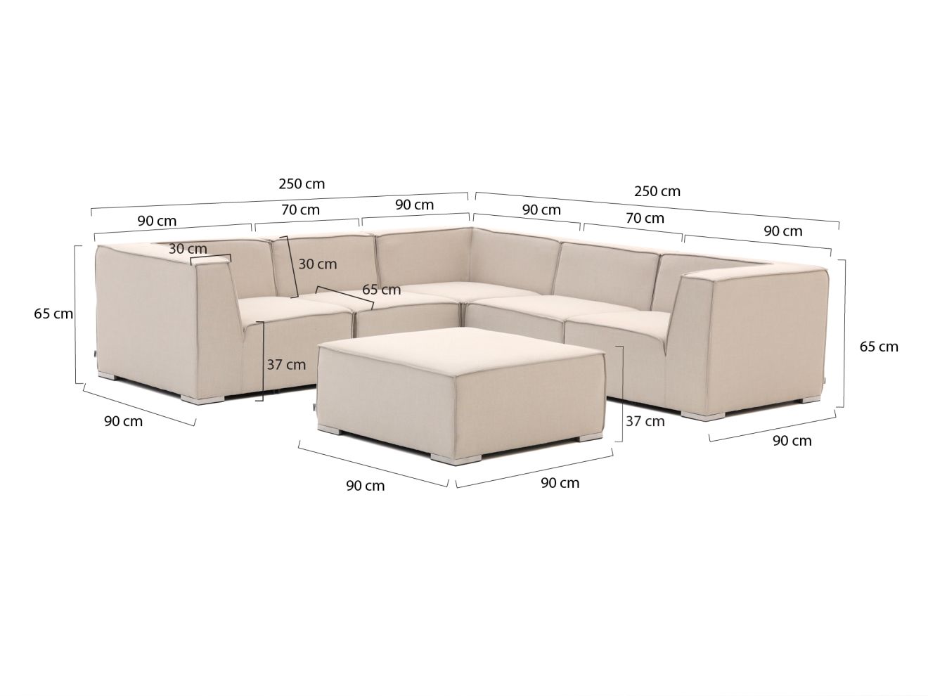 Il Tempo Cira Ecklounge-Set 6-teilig Rab...