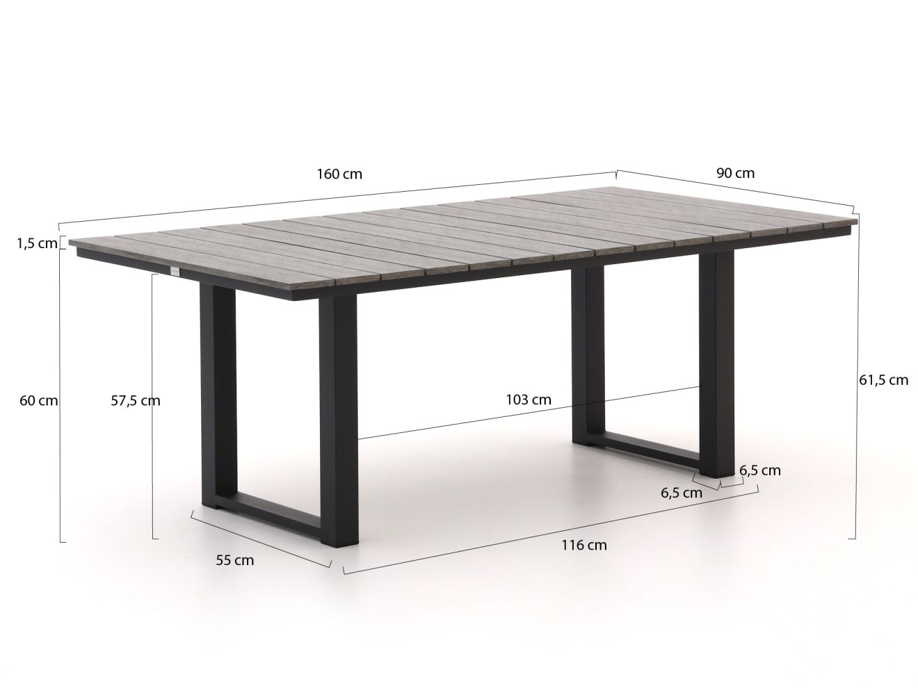 Bellagio Fidenza Garten Lounge Esstisch 160x90x62 cm günstig online kaufen