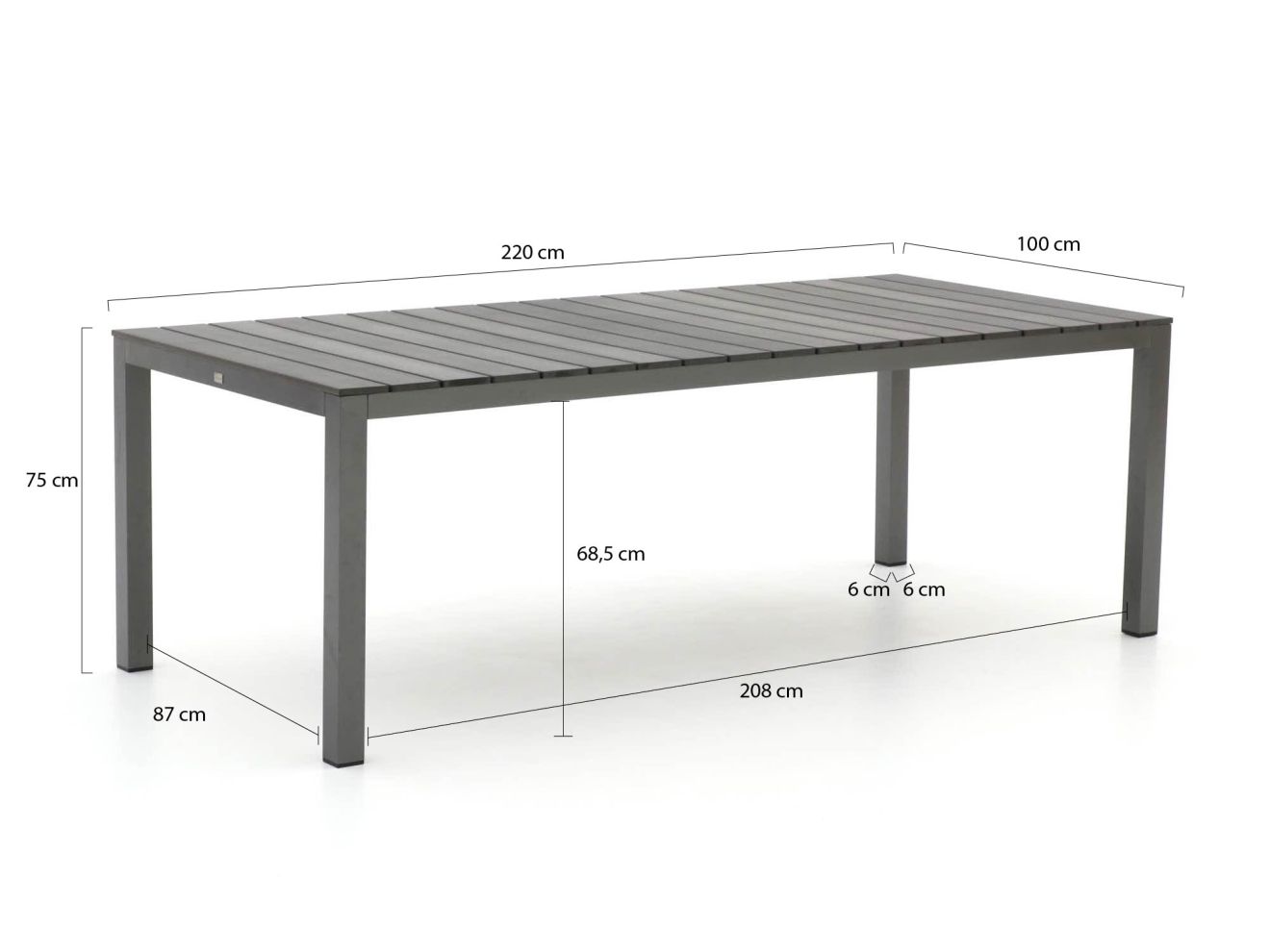 Bellagio Lugo/Fidenza 220 cm Gartenmöbel-Set 7-teilig verstellbar Grau  Rabatt: 22 %