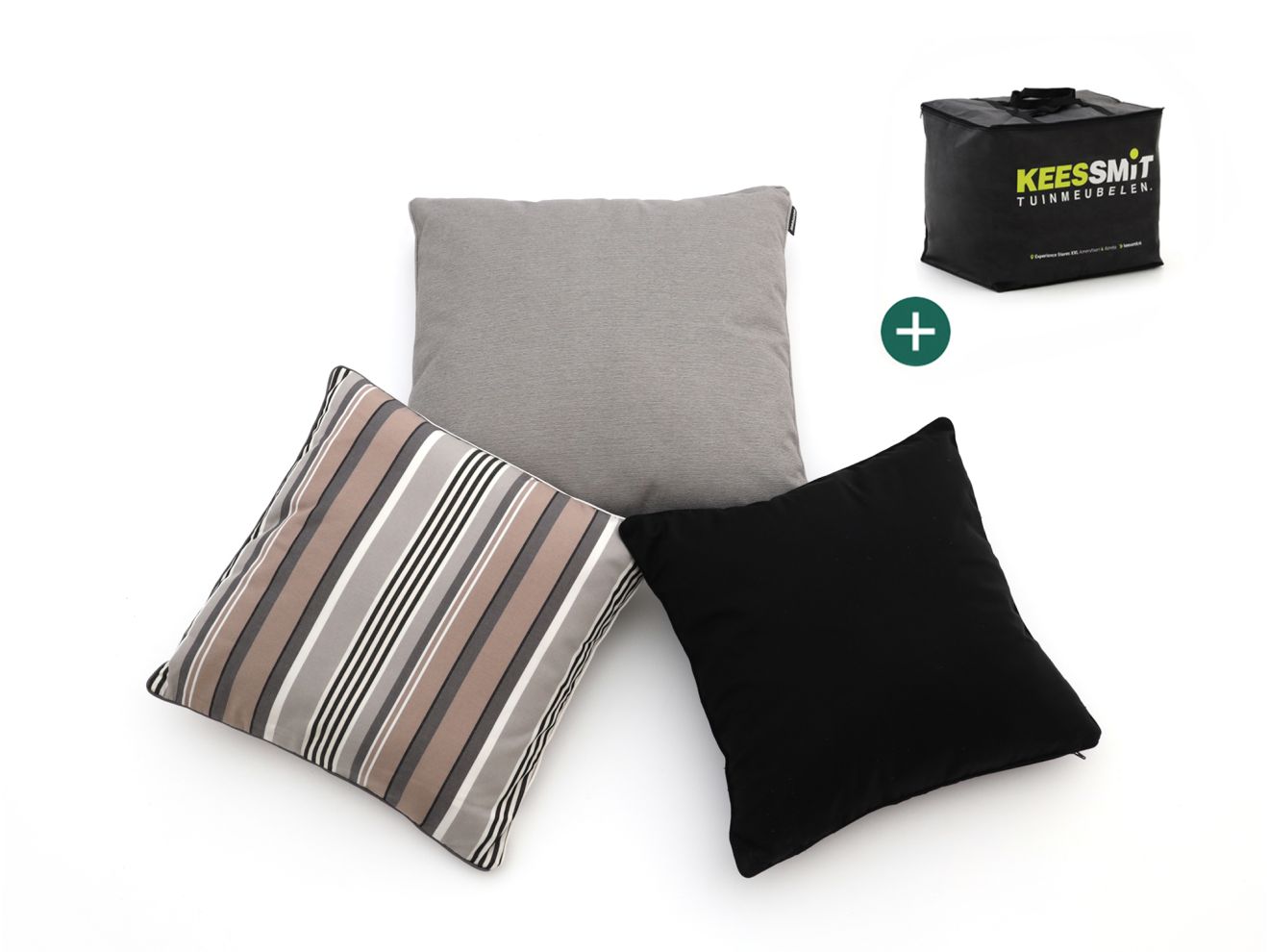 Dekokissen Set Timeless Stripe Natural Grau 60x30cm