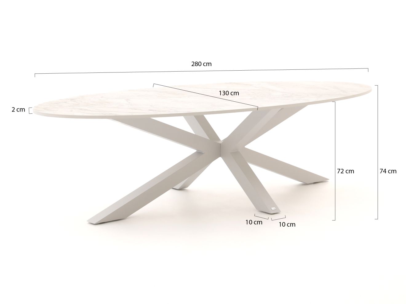 Bellagio Induno Ellips Gartentisch 280x130 cm günstig online kaufen