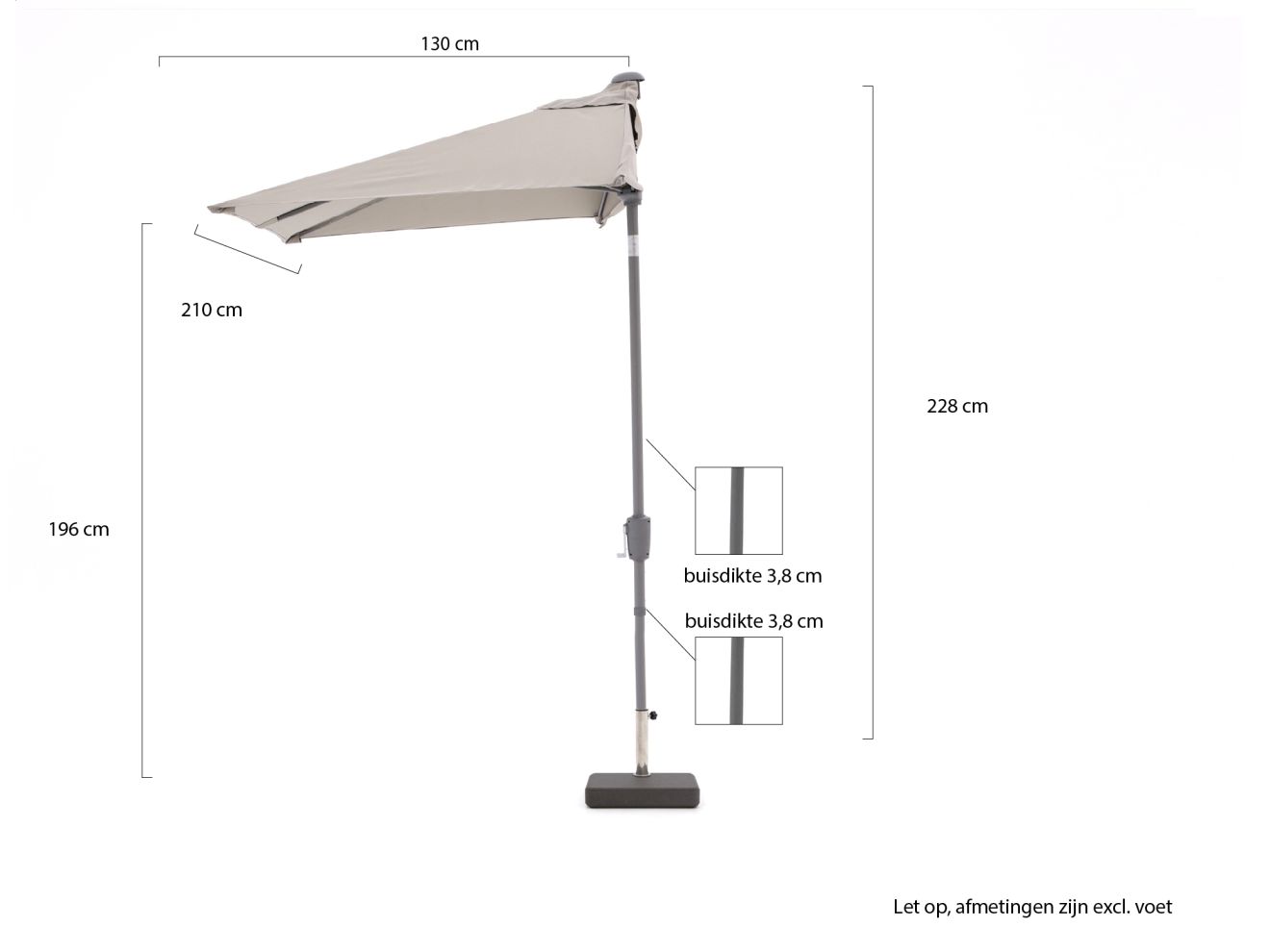 Shadowline Sonnenschirme Balkon 210x130 cm Taupe Shadowline Sonnenschirme Balkon 210x130 cm Taupe