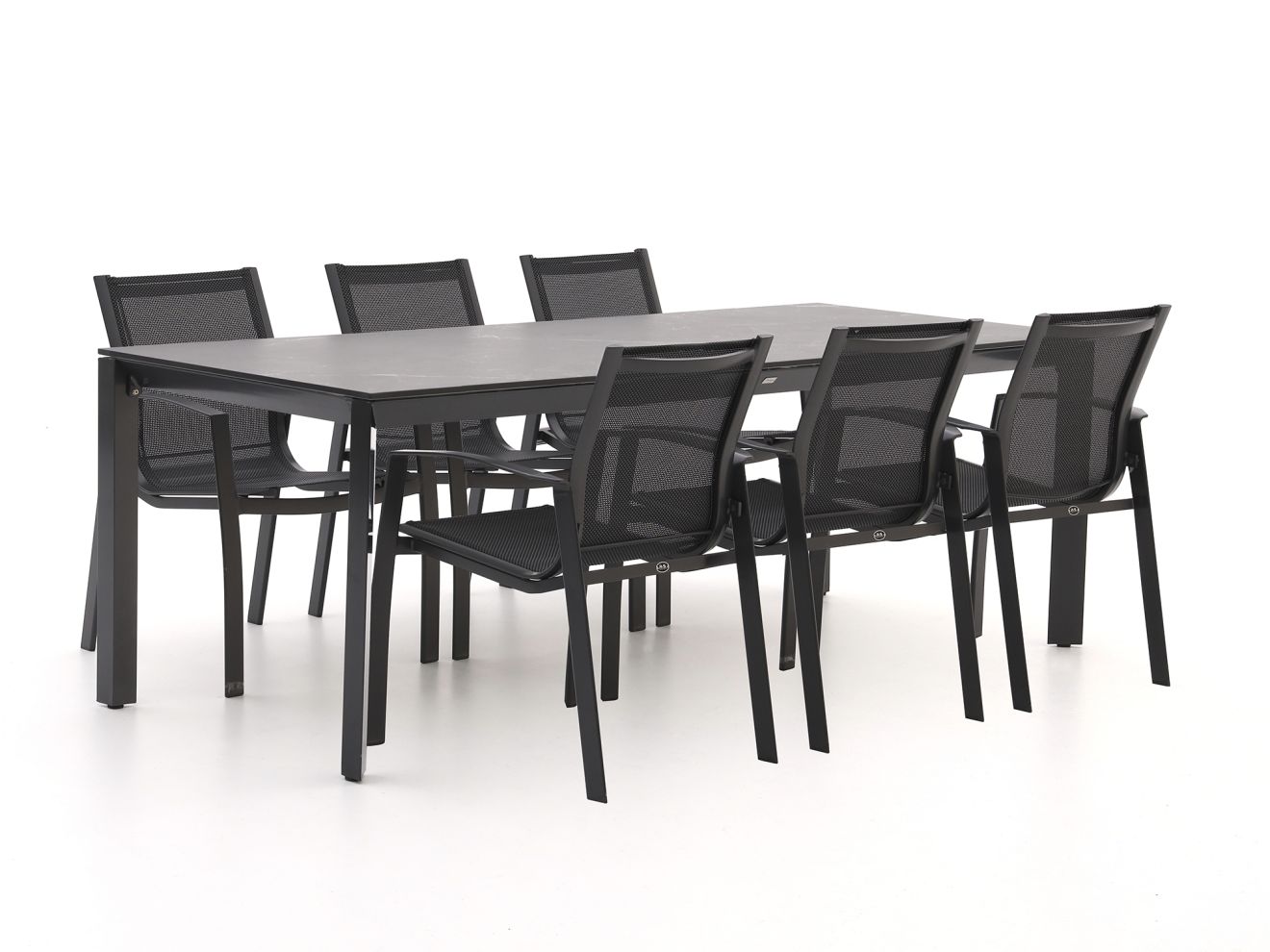 R&S Design Altea/Sestino 220 cm Gartenmöbel-Set 7-teilig stapelbar günstig online kaufen