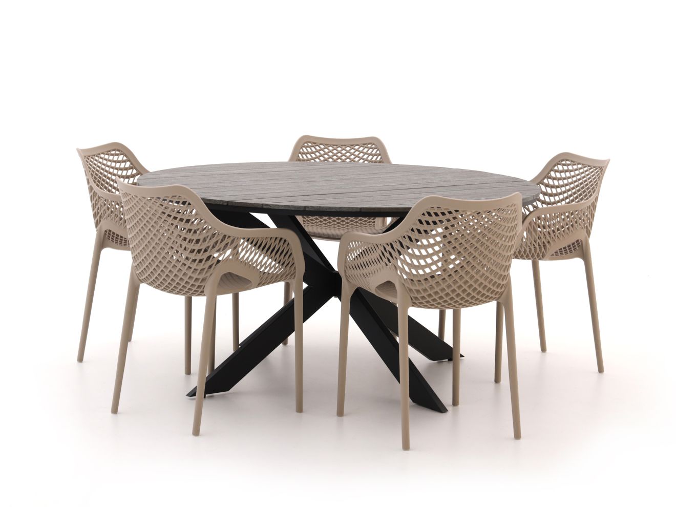 Forza Ripi/Fidenza ø 149 cm Gartenmöbel-Set 6-Teilig Stapelbar günstig online kaufen
