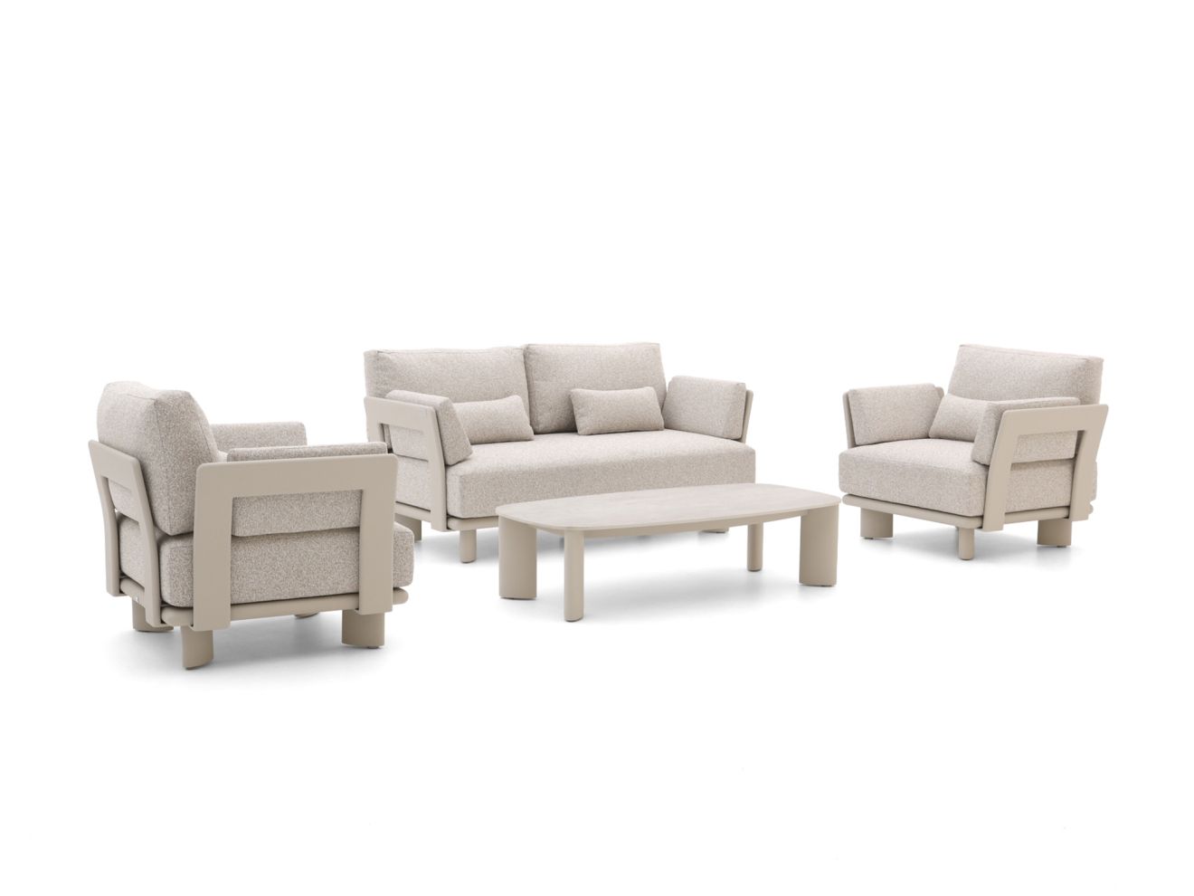 + 10 % Kassenrabatt | Bellagio Battuello Sessel-Sofa Lounge-Set 4-teilig