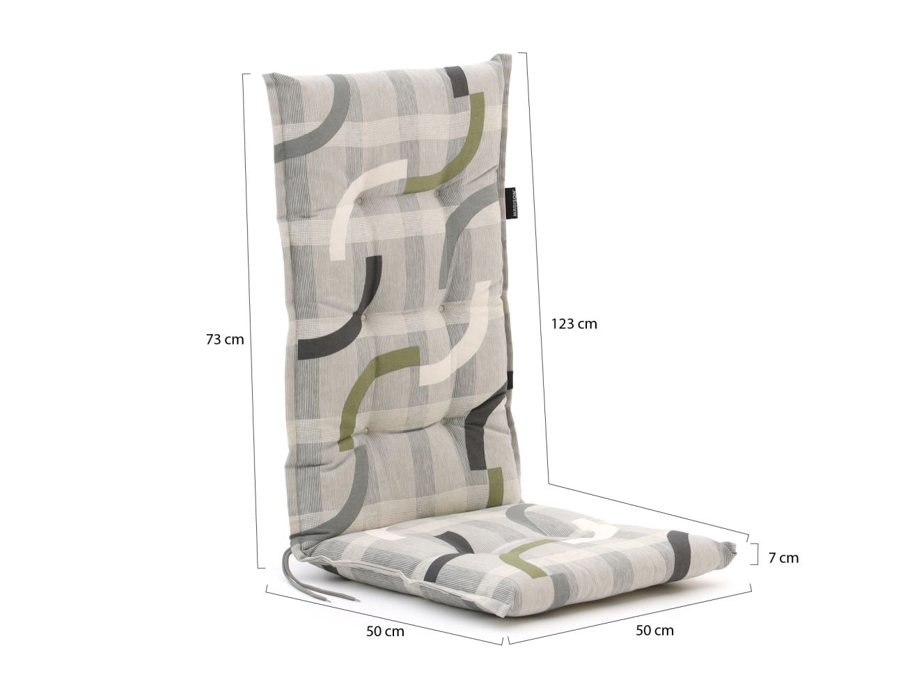 Madison Auflage Hochlehner dick 123x50cm Grau 123x50cm