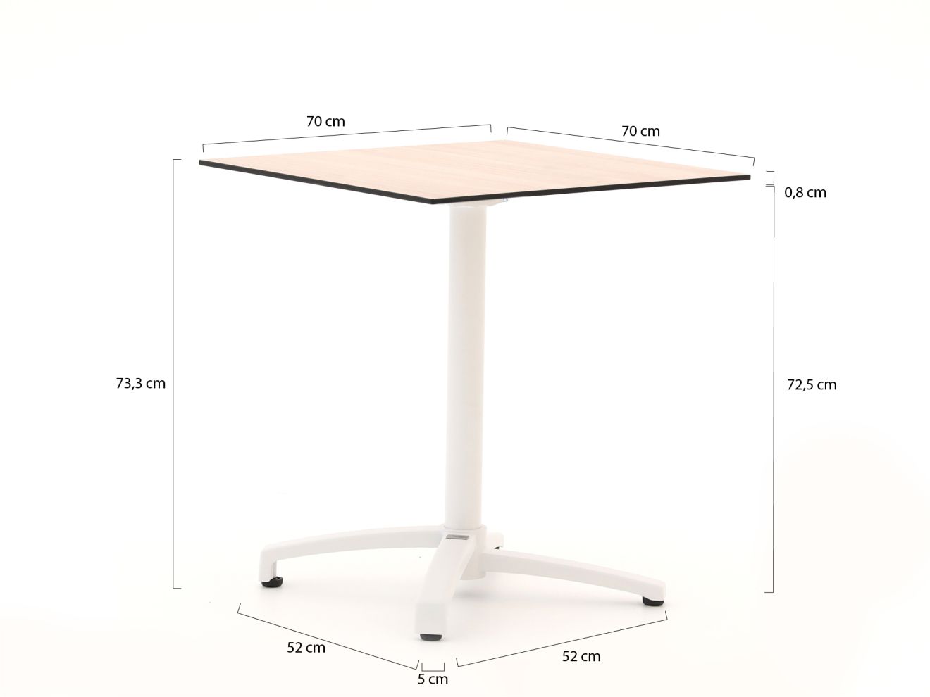 Bellagio Canzo Gartentisch klappbar 70x70x73 cm günstig online kaufen