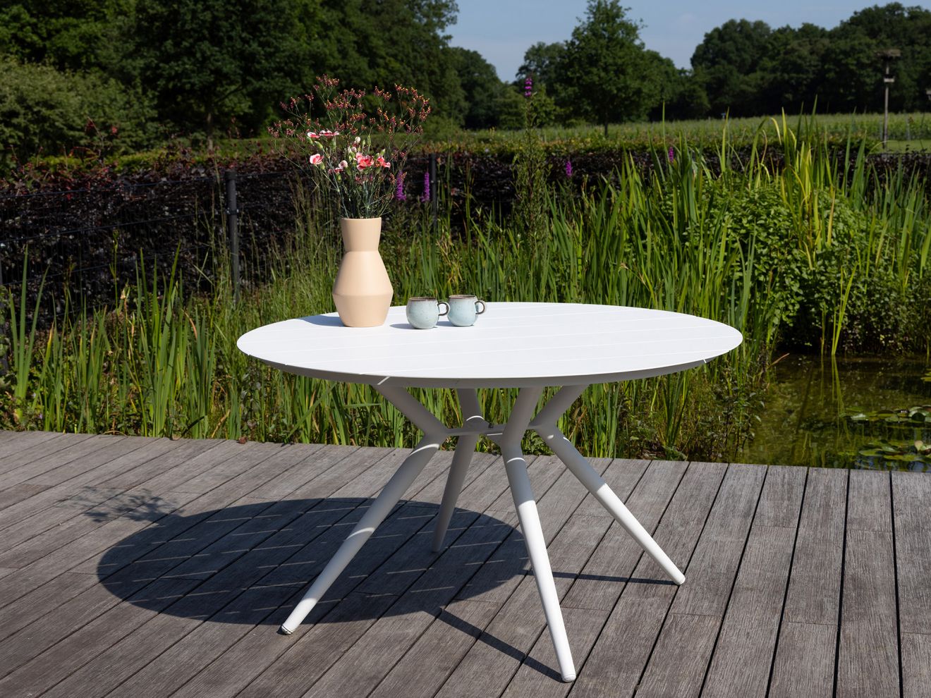 Manifesto Cavone/Sora  ø 90 cm Gartenmöbel- Set  3-teilig Stapelbar Taupe 90cm Rabatt: 21 %