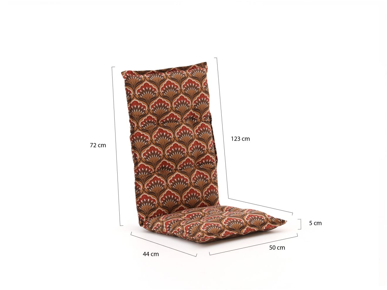 Hartman Auflage Hochlehner 123x50 cm Orange 123x50cm