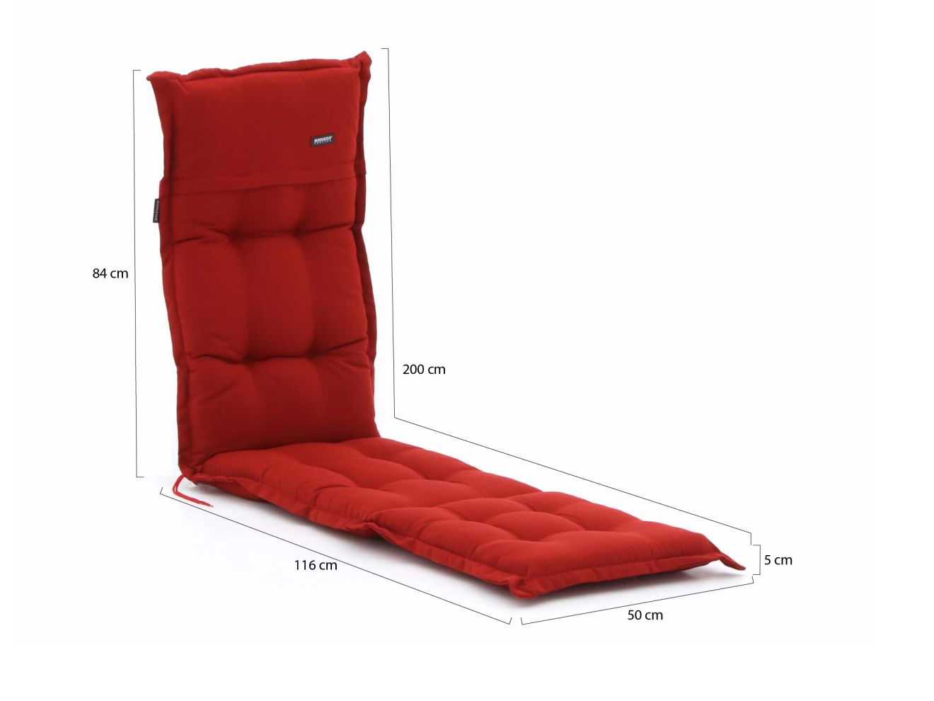 Madison Deckchair Auflage 200x50 cm Rot 200x50cm Madison Deckchair Auflage 200x50 cm Rot 200x50cm