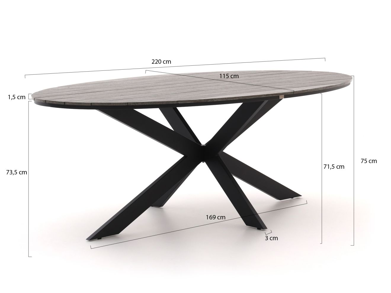 Bellagio Dranera/Fidenza oval 220 cm Gar...