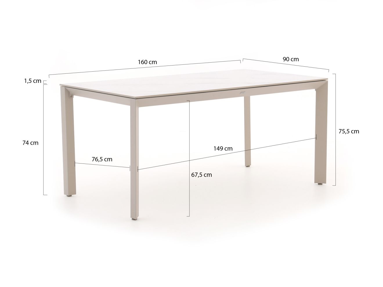 Forza Sile/Sestino 160 cm Gartenmöbel-S... Forza Sile/Sestino 160 cm Gartenmöbel-S...