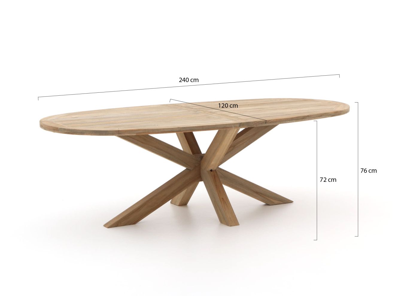 ROUGH-Y Ellips Gartentisch 240x120x72 cm...