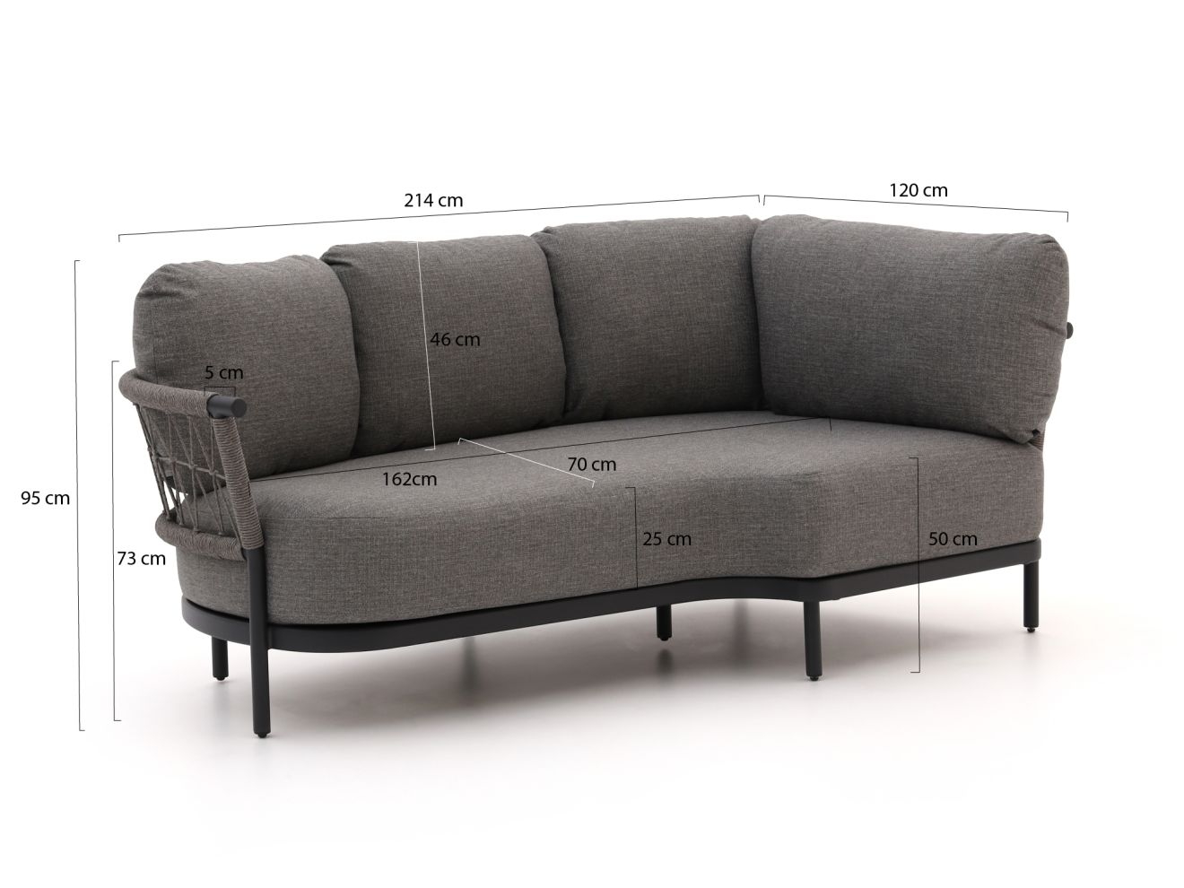 Bellagio Calizzano Gartensofa 2-Sitzer 168 cm inkl. Eckelement + rechter Ar günstig online kaufen